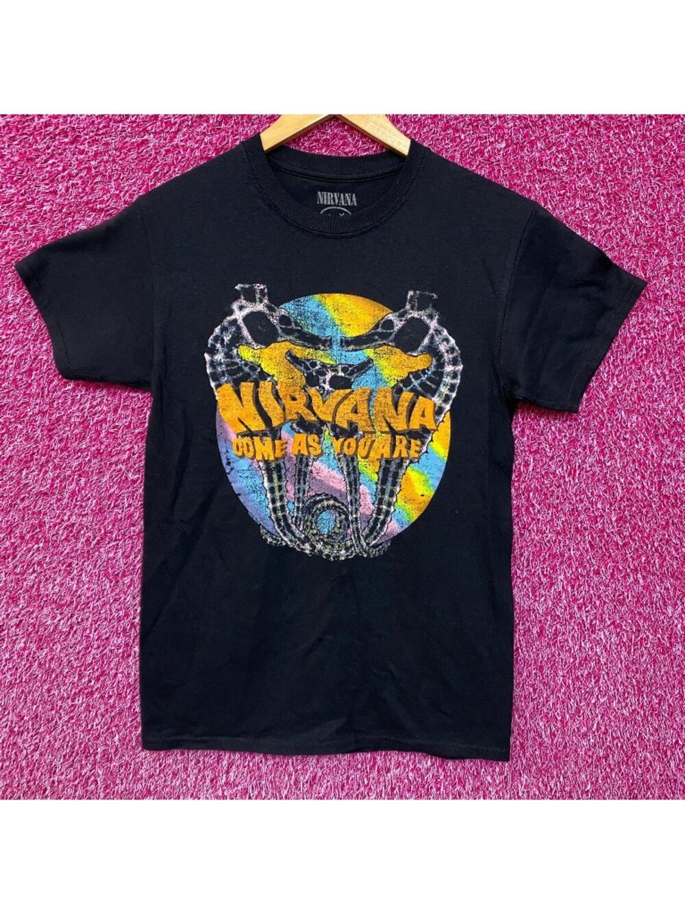 Nirvana Come as You Are Nevermind Seahorse Grunge Tee S